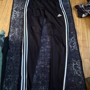 adidas Black Track Pants with White Triple Stripes